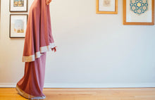 Load image into Gallery viewer, Prayer clothes for girls - Dusty pink with a taupe trim (4325673238577)