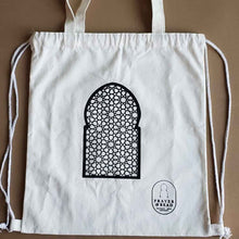 Load image into Gallery viewer, Cotton canvas bag with geometric design (4507631419441)
