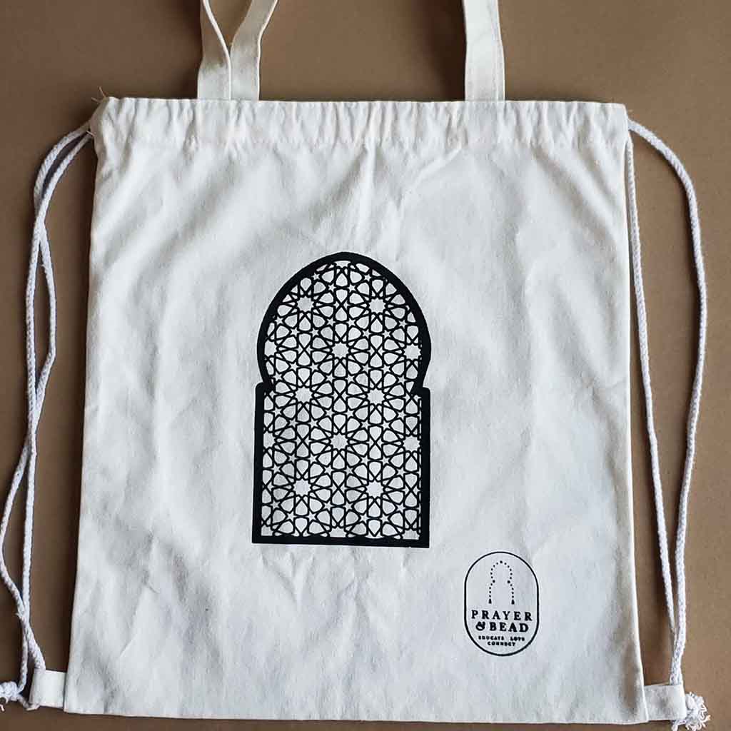 Cotton canvas bag with geometric design (4507631419441)